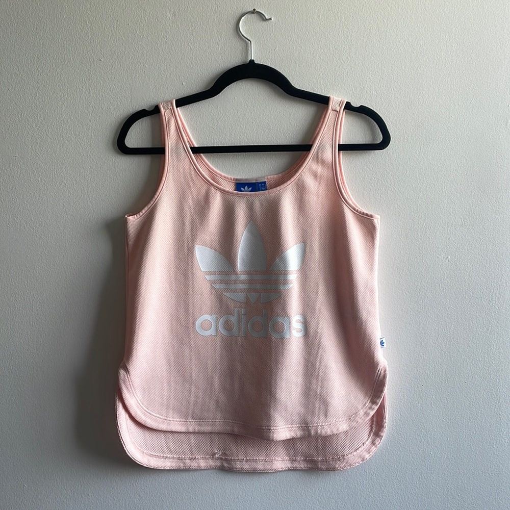 Adidas Tank Top Size Small Pink Jersey Style .